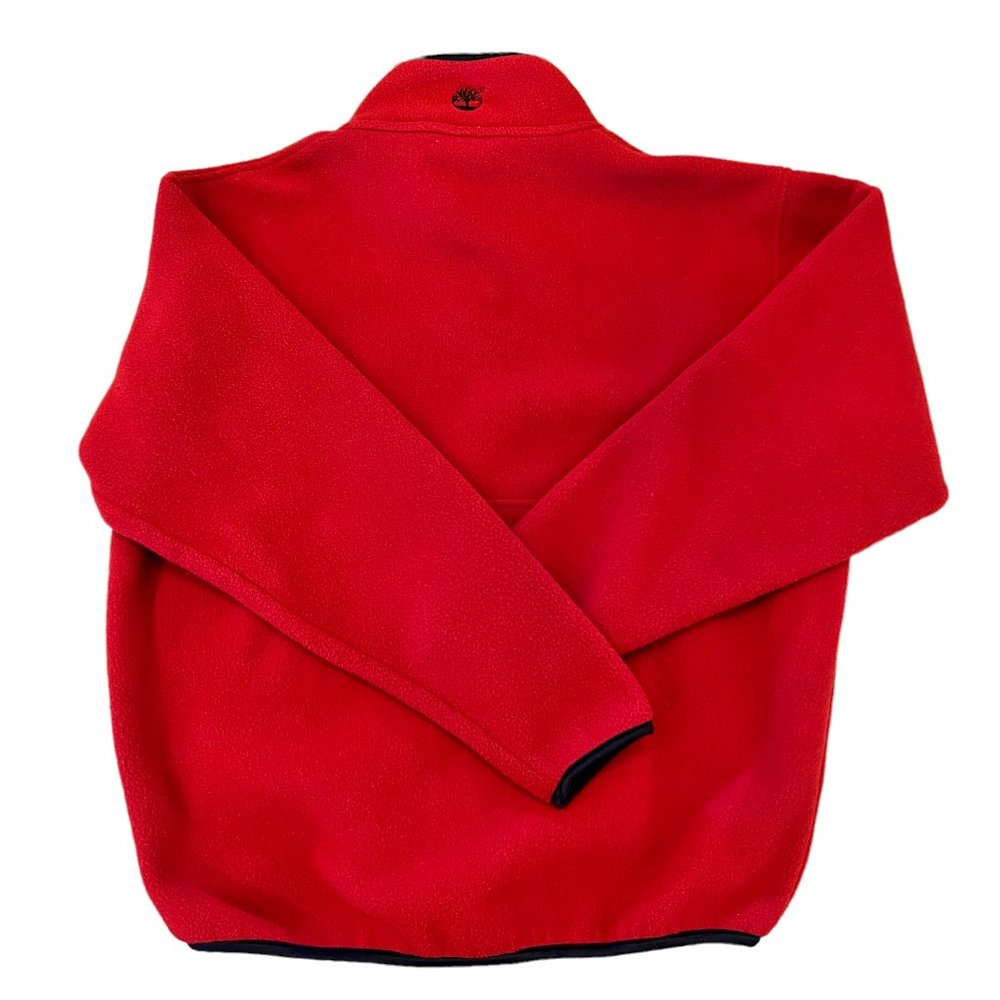 Vintage Timberland Red Fleece Jacket with Navy Trim Size Medium - Picture 2 of 5